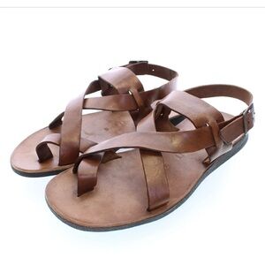 BRADOR men’s Brown Leather Sandals size 40 EU/ 7 US